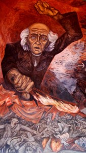 El hidalgo libertador pintura mural de Jose Clemente Orozco