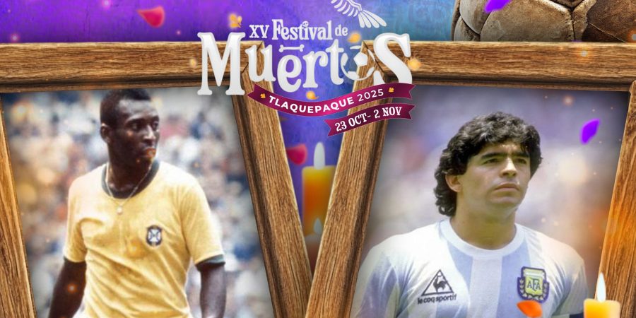 Altar de Muertos a Pele y Maradona en Festiva de Tlaquepaque 2025