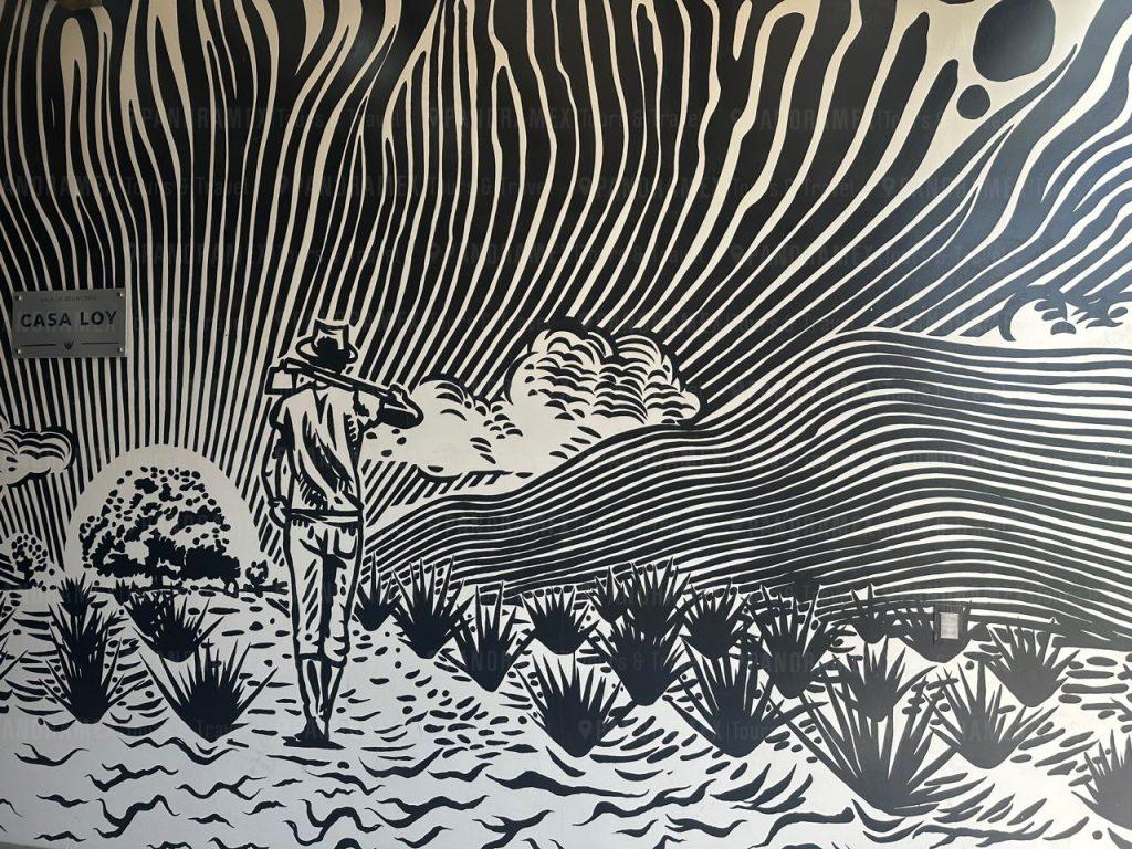 Mural de Jornaeros en Casa Loy Tequila